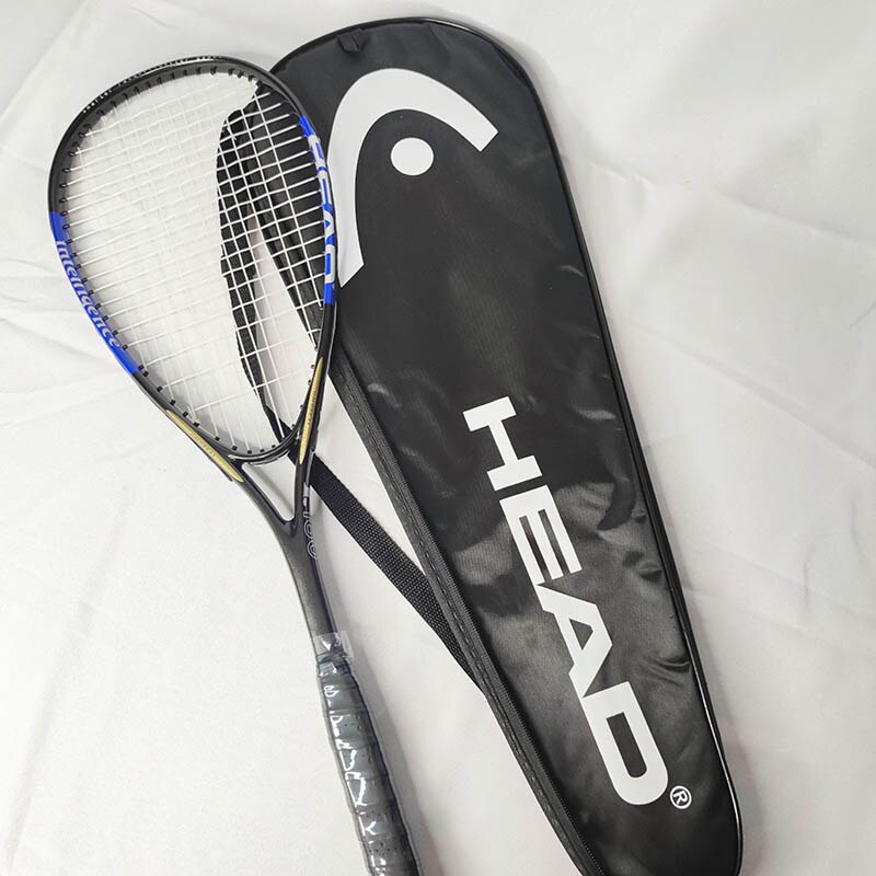 HEAD Carbon Squash Racket 1 Piece Padel With Original Squash Bag String Sports Training raquete de squash racquet: Blue