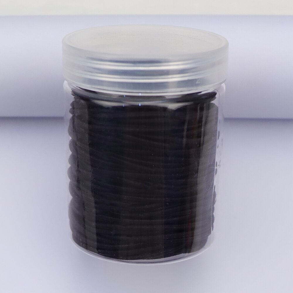 Gomas elásticas de goma para el pelo para niñas y mujeres, gomas finas de colores de 2MM de grosor, accesorios básicos para el cabello, goma bonita para el pelo, botella de 4CM, 100 Uds.: Black