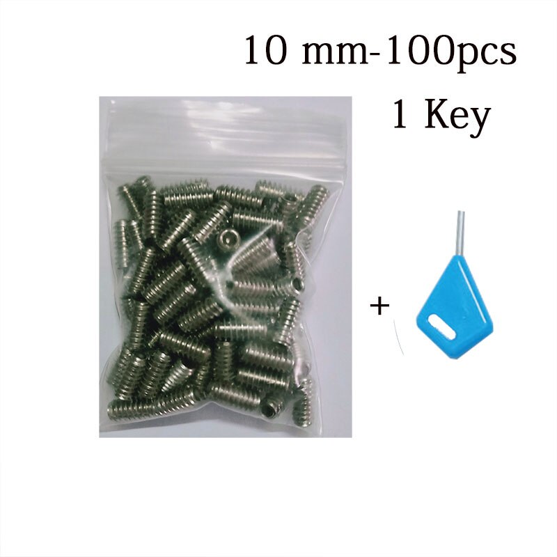 Aleta de tabla de surf de acero inoxidable 316, estándar americano 10 #-24, tornillo especial, extremo cóncavo, enchufe hexagonal, Máquina fija, tornillo de aleta de alambre superior: 10mm-100pcs-blue