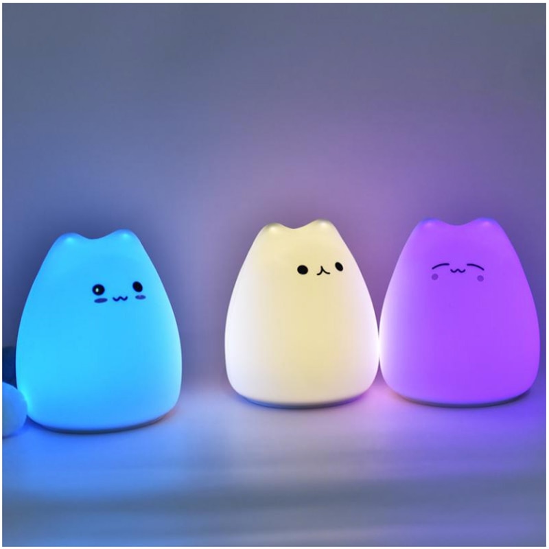 Kawaii Mini Cute Cartoon Cat Night Light