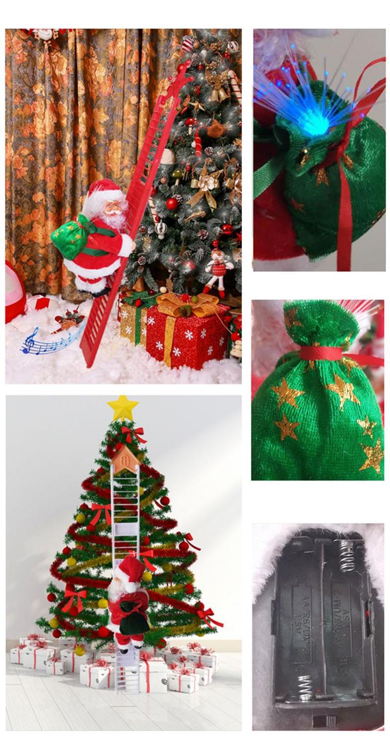Noël Père Noël Électrique Échelle de Montée Suspendu Décoration De Sapin De Noël Ornements Fête Enfants Directe