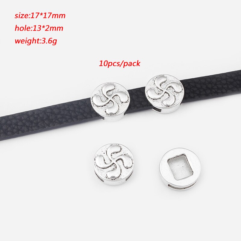 1 pacote antigo redondo triskele trisk espiral slider espaçador caber 10mm cabo de couro liso pulseira jóias descobertas fazendo: style8