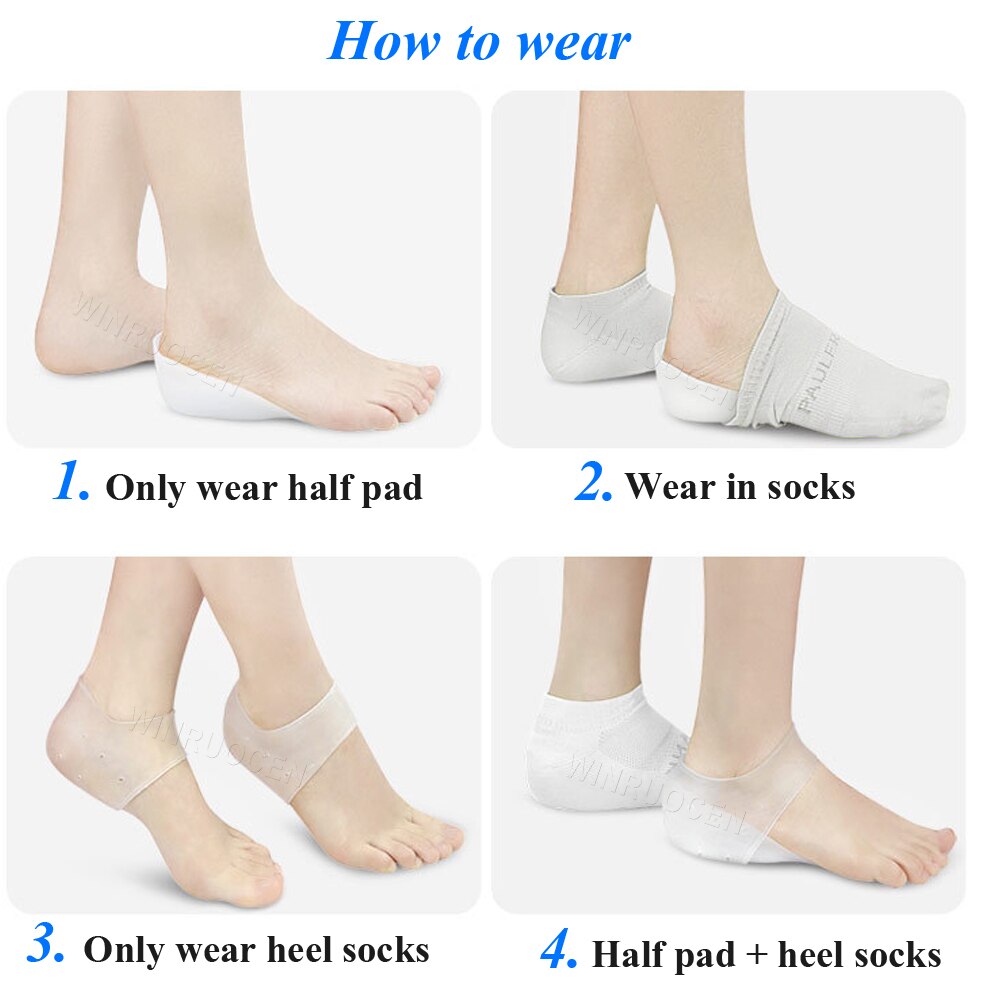 Invisible Height Lift Heel Pad Sock Liners Increas... Grandado