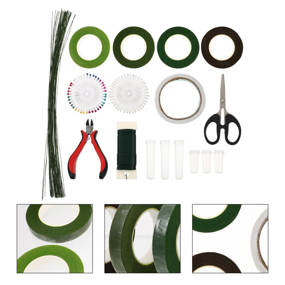 1 Set Flower Arrangement Tool Kit Floral Tape Stem Wrap Wire and Wire Cutter