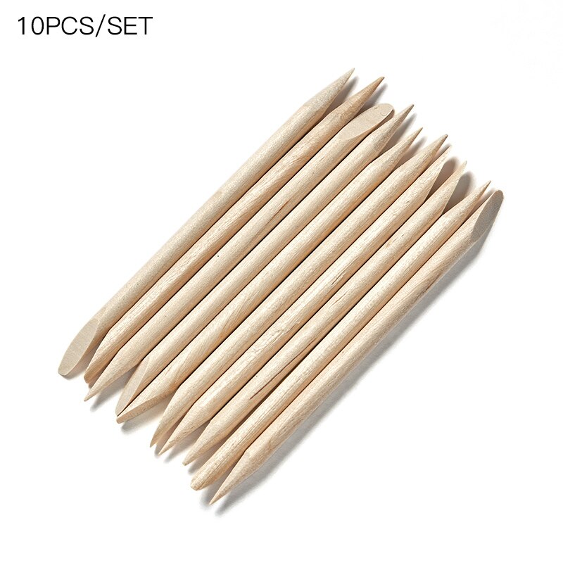 Set van 10/50/100 stuks nagelkunst nagelriemduwer oranje houten stokjes nagelriemduwer remover manicure pedicure verzorging: Hhq 02696