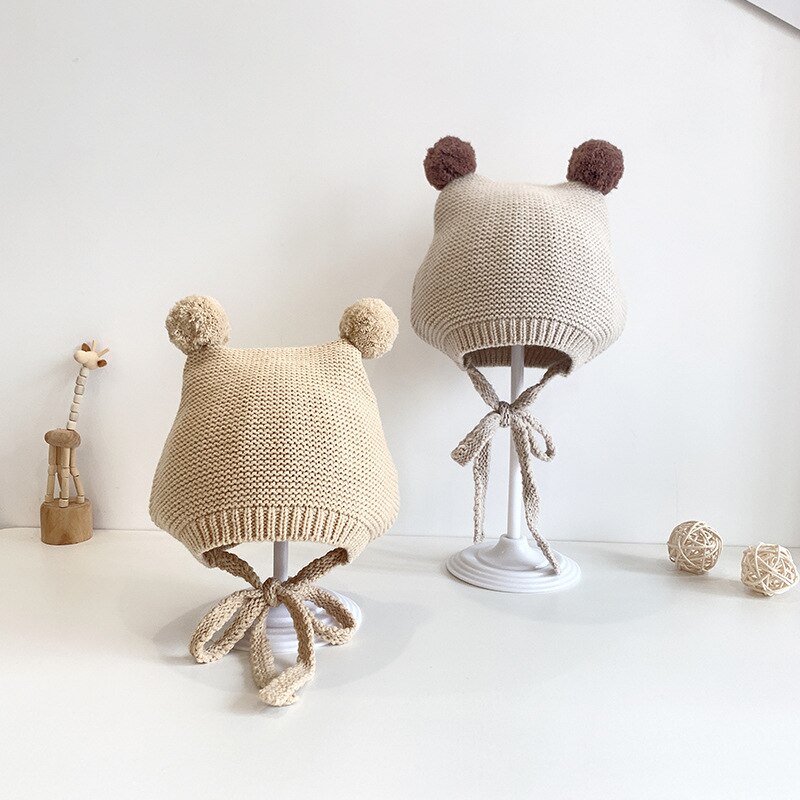 Gorro de punto 3D para niño y niña, tejido cálido, informal, accesorios cómodos, 3-16M, Invierno