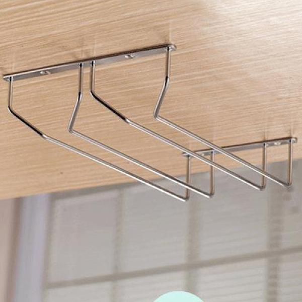 25 1pc 1-5 Rows Stainless Steel Wall Mount Stemware Wine Glass Hanging Rack Holder Shelf-20: 2 Row with screws
