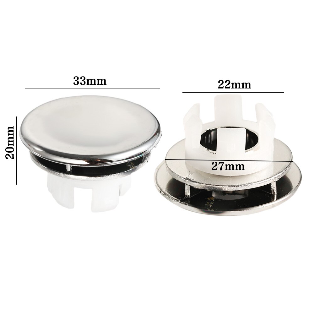 2Pcs Sink Hole Round Overflow Cover Ceramic Pots Basin Covers Kitchen Hotels Bathroom Accessories: D