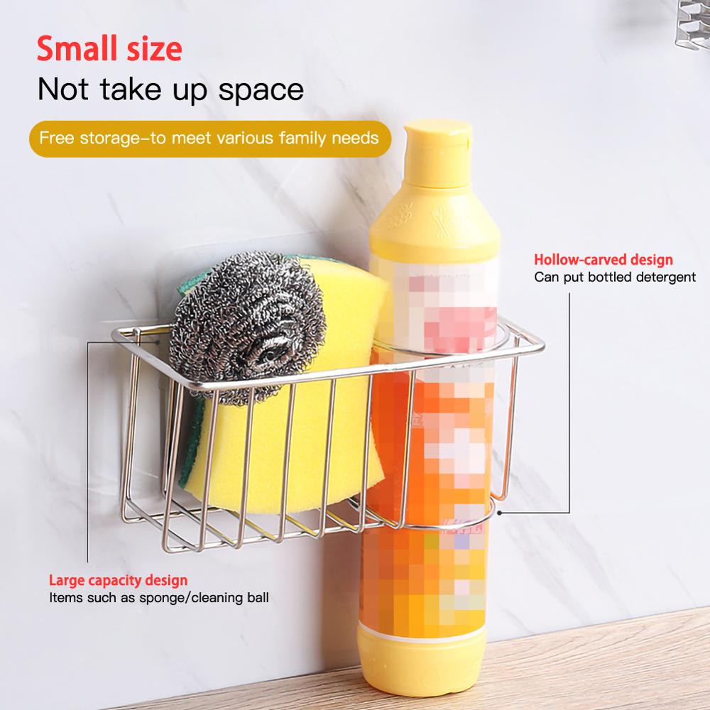 Stainless Steel Sink Drain Hanging Basket Kitchen Storage Basket Sink Rack Rag Hanger Kitchen Sponge Holder Sink Caddy Organizer