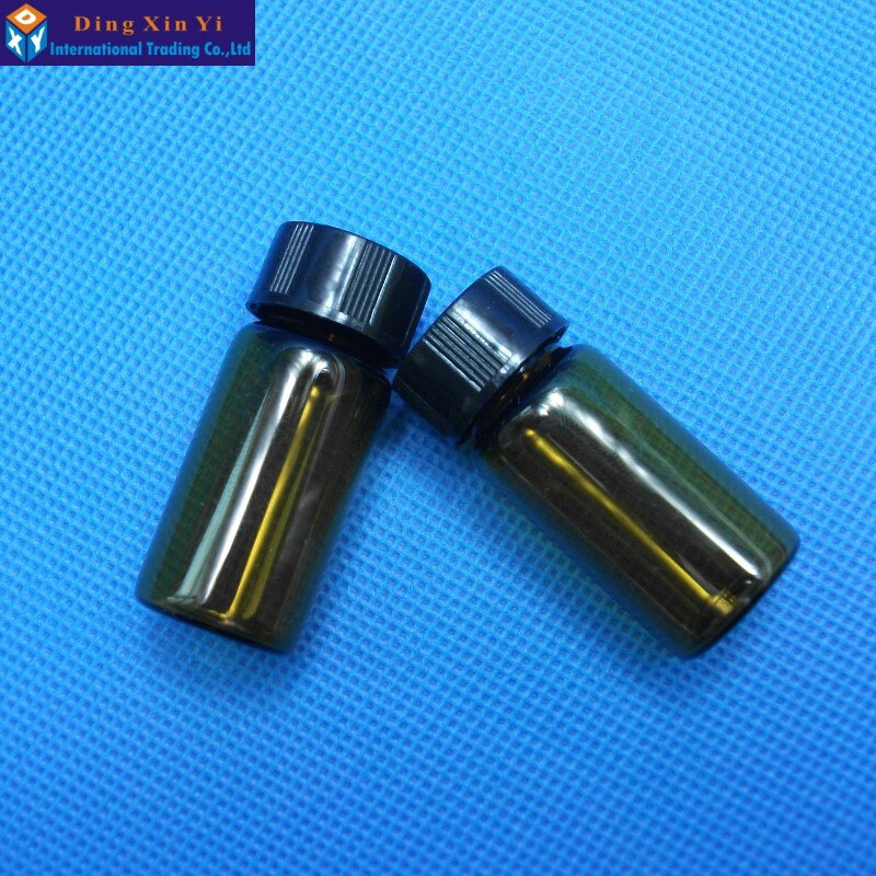 Vial de vidrio marrón con tapa de rosca, botellas de vidrio de muestra de líquido transparente, viales, 5ML, 10 unids/lote
