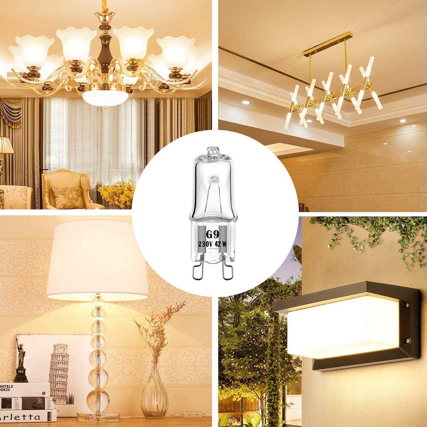 10Pcs/lot G9 halogen bulb glass bulb 42W 220V High Lumenious G9 Lamp