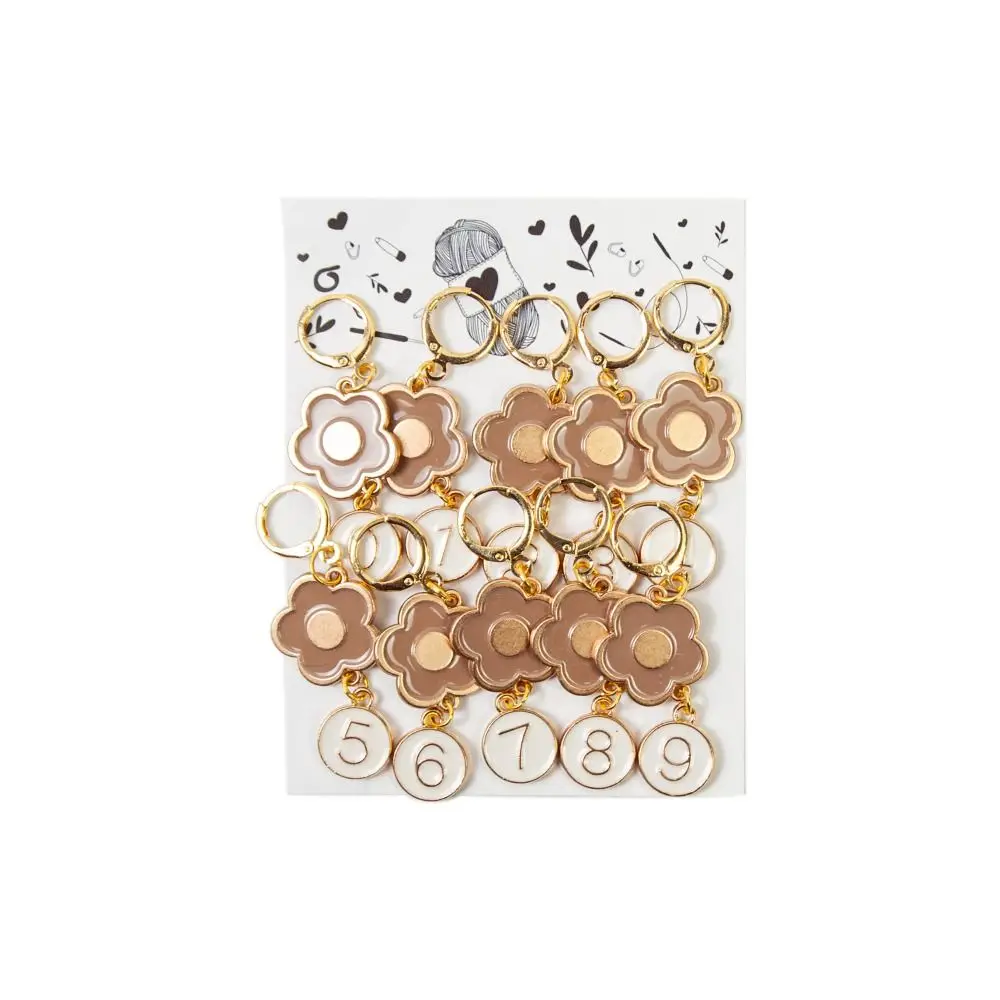 Flower Stitch Markers, Alloy Enamel Crochet Stitch Marker Charms Locking Stitch Marker DIY Handmade for Knitting: Light Grey