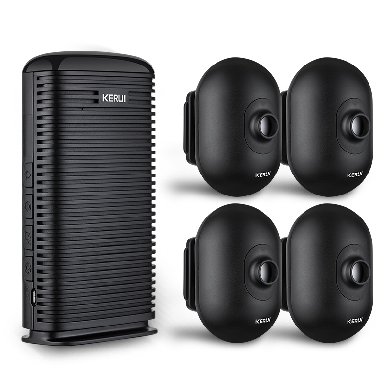 KERUI DW9 Garage Alarm Draadloze oprit Welkom Inbraakalarm Waterdichte Outdoor PIR Bewegingssensor Detector Beveiliging: Bruin / ons aansluiten