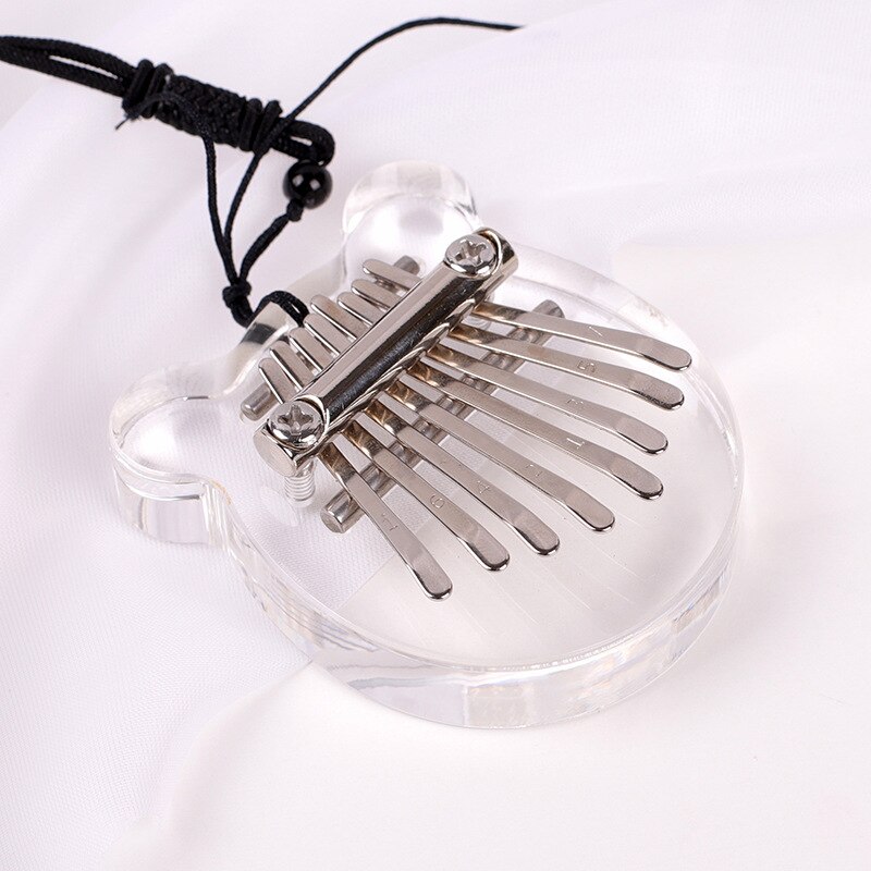 Bærbar tommel piano krystall gjennomsiktig kalimba instrument 8 tangenter mini tommel piano musikkinstrument for nybegynner piano: D