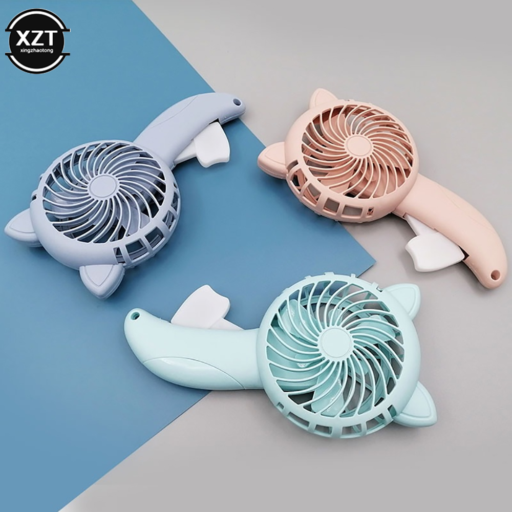 Mini Draagbare Hand Druk Ventilator Zonder Batterij Huishoudelijke Cartoon Koeling Airconditioner Voor Kinderen Kids Manual Fan 3 Kleuren