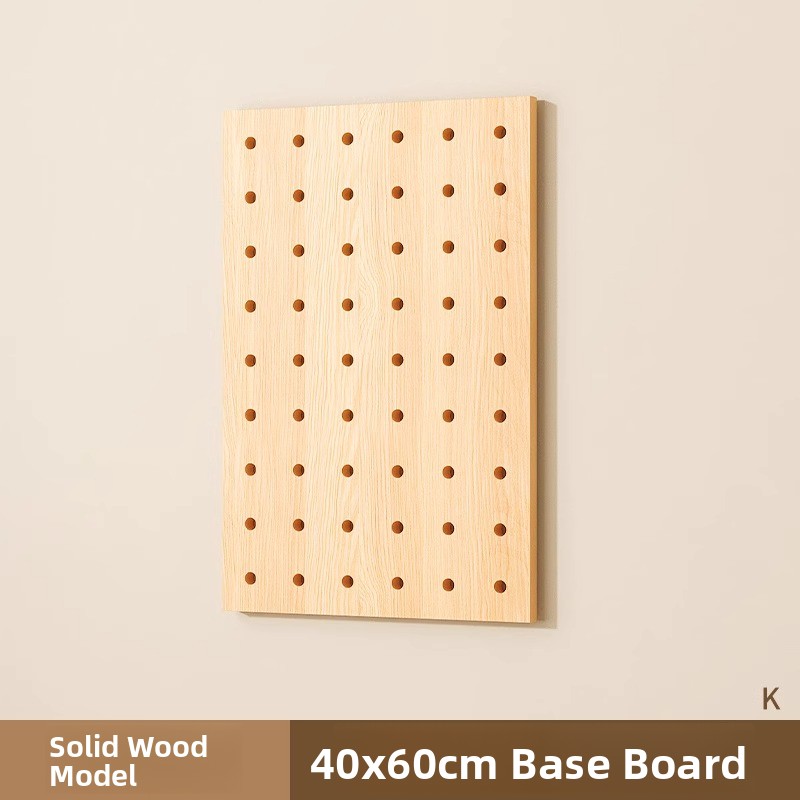 Akryl ekte tre hullplate veggmontert skrivebordsbok uten boring nødvendig oppbevaringsdisplay ra dekorativ arrangør: Perforert platebunnplate i massivt tre 40*60