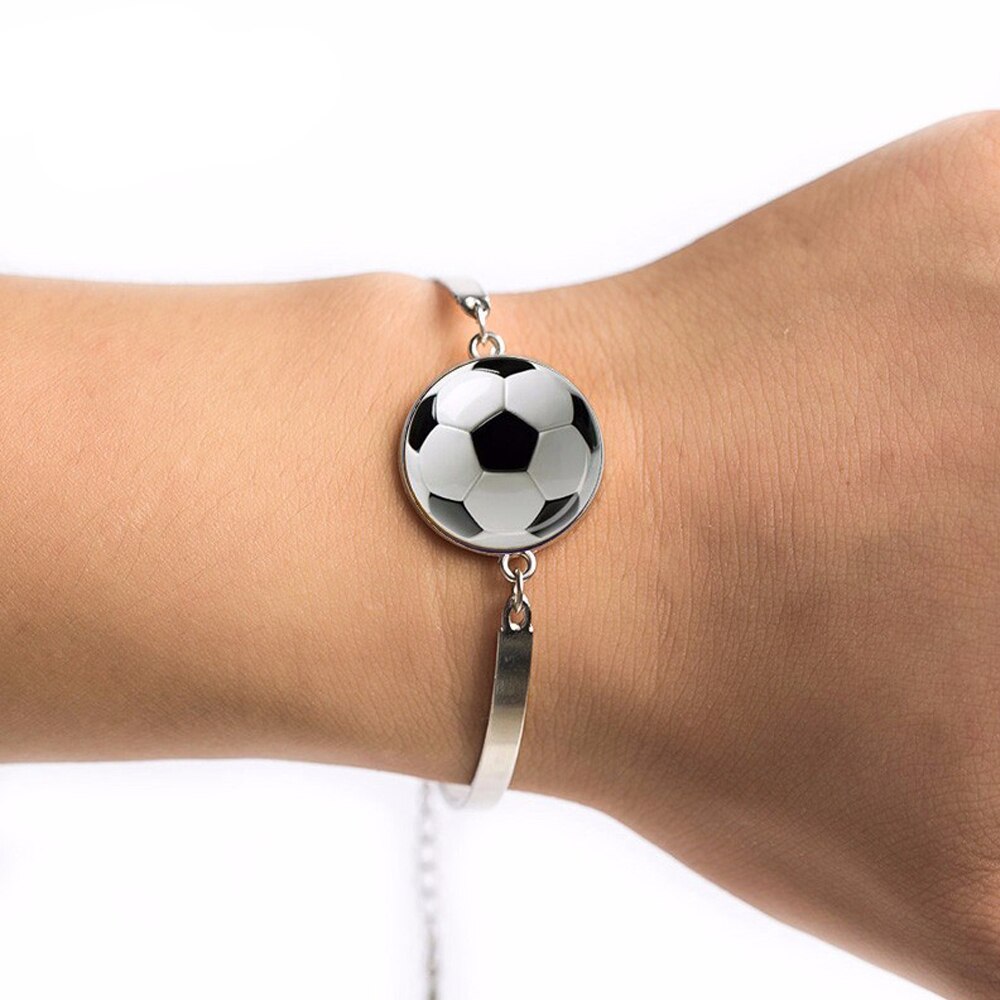 Fodbold armbånd smykker fodbold sølv armbånd til fodboldspiller