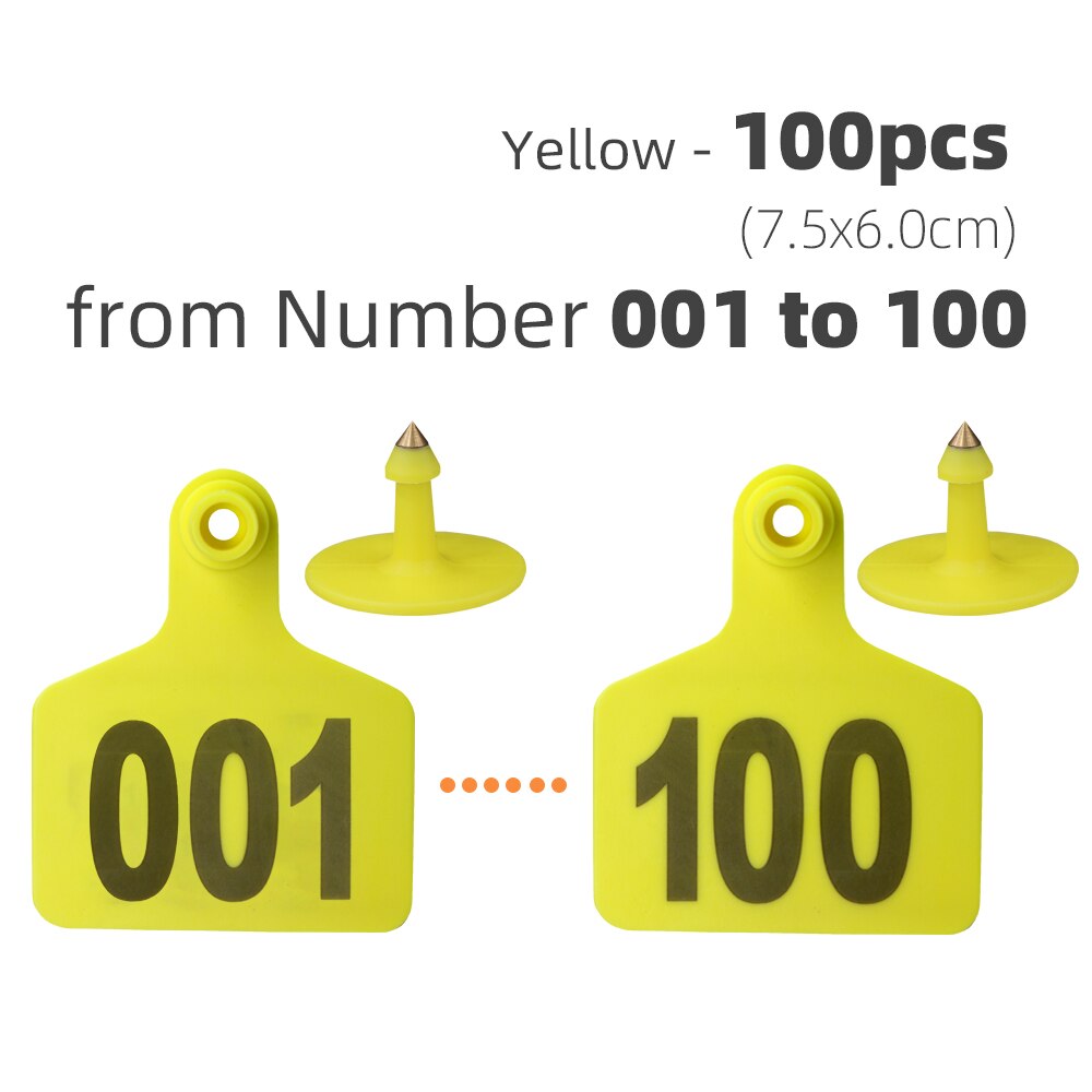 Genummerd 1-100 Koe Oor Identificatie Plaat Met Digitale Label Groen Oranje Blauw Geel Plastic Oorbellen Farm Animal Id kaart: B