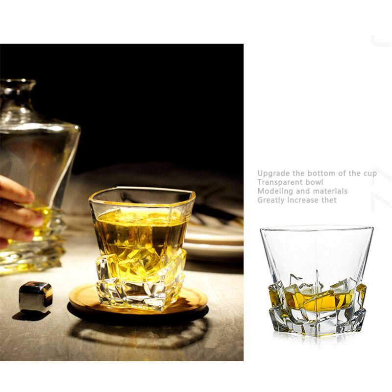 Varmebestandig gennemsigtig krystal øl whisky brandy vodka kop multi mønster drinkware bar