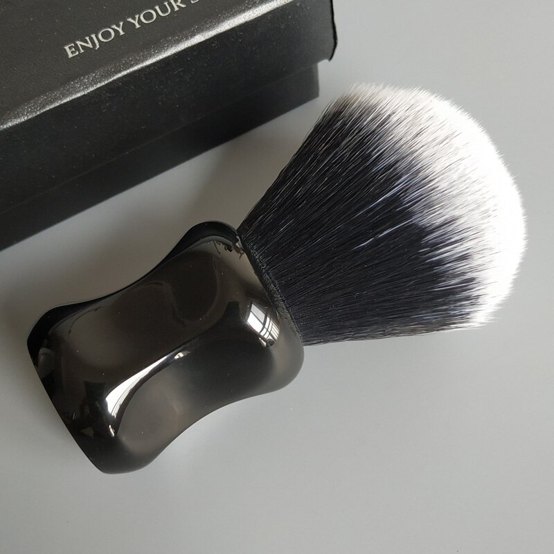 dscosmetic 26mm tuxedo synthetic hair shaving brush with black resin handle
