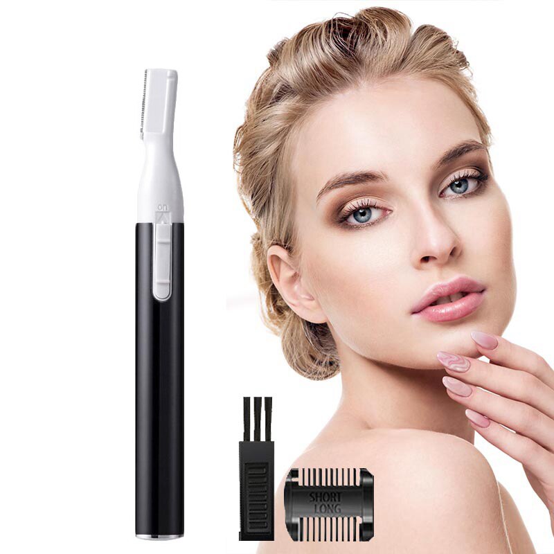 Tondeuse faciale électrique indolore, stylo épilateur coupe-poils pour le nez femme, rasoir Portable pour femmes et hommes: Black Trimmer