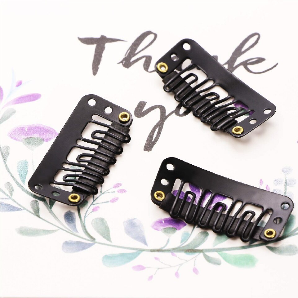 Metalowe klipsy zatrzaskowe robić przedłużania włosów środkowy U brązowy klips robić włosów robić przedłużania włosów peruka 30 sztuk/partia