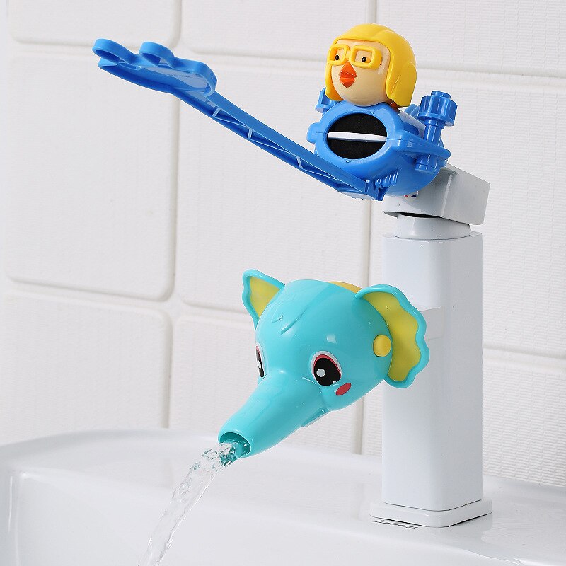 Animal Cute Duck Elephant Faucet Extender Water Children Saving Cartoon Tool Help Baby Washing Hands Bathroom Bath Toy Kids: BE BL