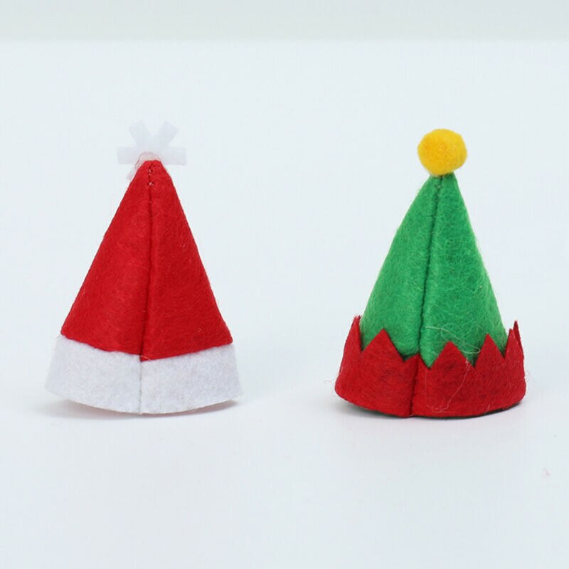 10pcs Kleine Mini Lolly Kerst Hoed Snoep Kerstman Cap Decoratie Party Xmas Hoed Kids Speelgoed