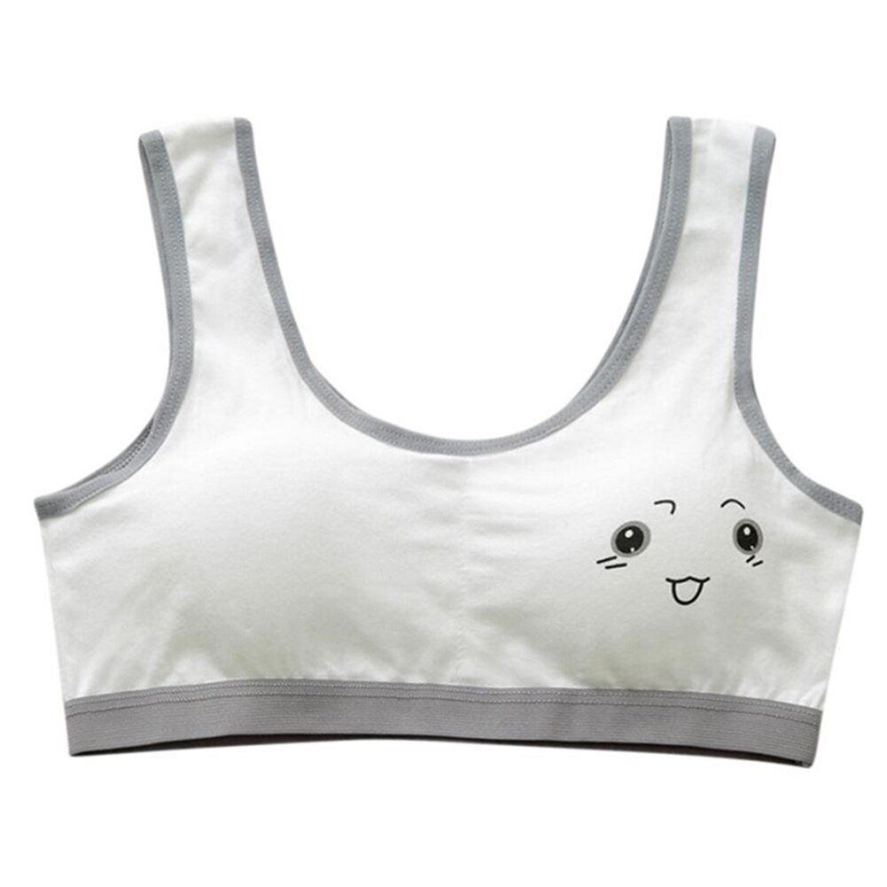 3 pièces mignon dessin animé fille soutien-gorge doux coton adolescent décontracté formation soutien-gorge pour les étudiants adolescent LBV: gray