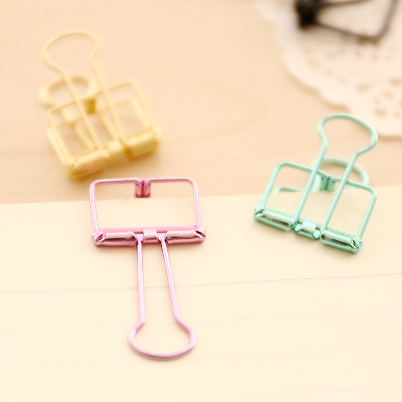 cute kawaii sequins metal office school binder clip set candy rose pink student paper document organizer clip stationery OT3355