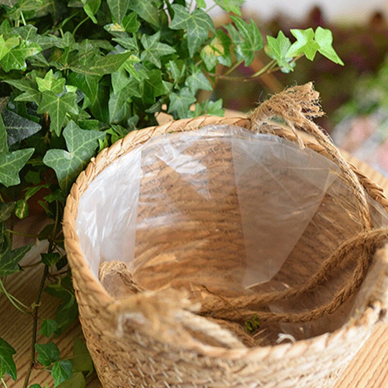 Garden Plant Storage Basket Jute Rope Hanging Planter Woven Indoor Outdoor Flower Holder Macrame Plant Hangers Home Decor
