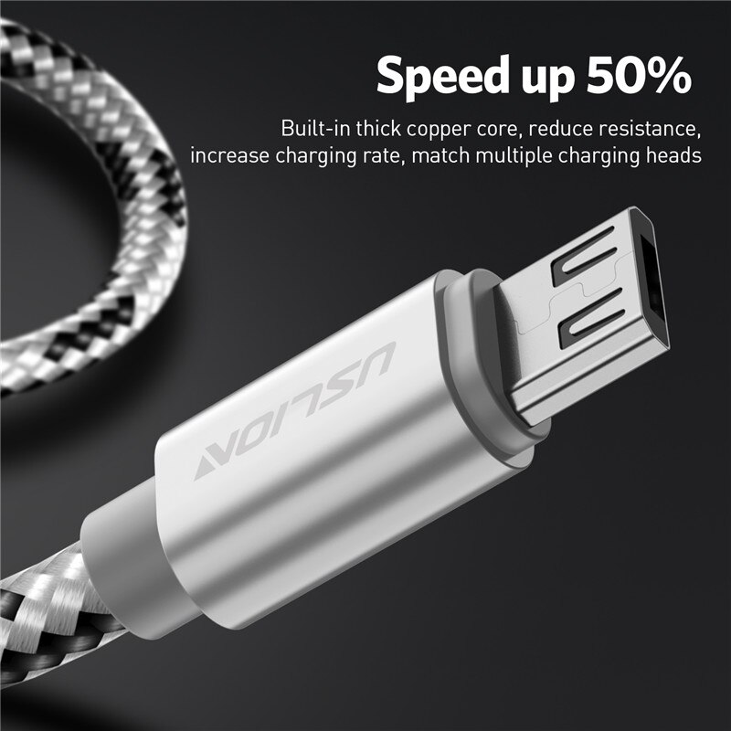 Cable Micro USB USLION para xiaomi xiomi redmi note 5 pro 4x, Cable USB de carga rápida, Cable de carga de datos para tableta, cargador Micro USB