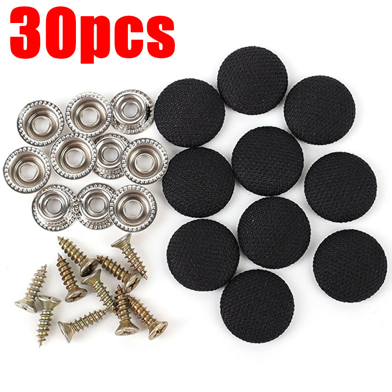 30/60 Stuks Auto-interieur Dak Gespen Hemel Plafond Doek Bevestigingsschroef Zorg Stof Gesp Klinknagels Retainer Cap reparatie Automotive: Bruin