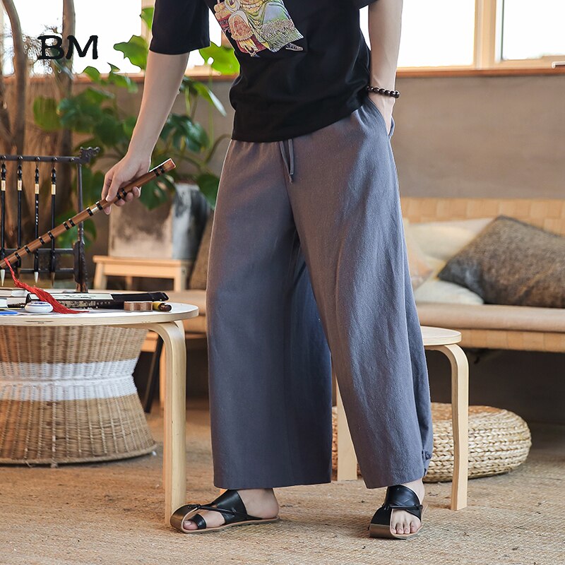 Haremsbyxor herr herr bomull och fodrad solid joggingbyxa herr harajuku löst mode byxor