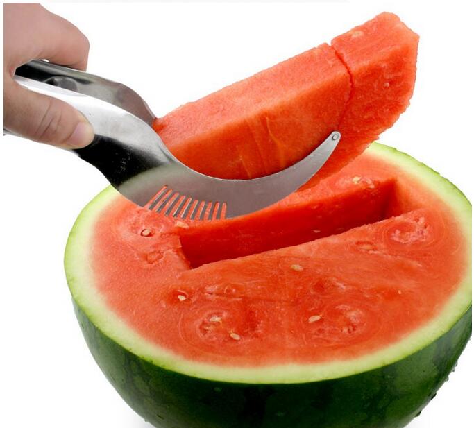 Plus Size Watermeloen Slicer Corer Rvs Fruit Dunschiller Sneller Meloen Cutter-Nuttig en Slimme Keuken Gadget