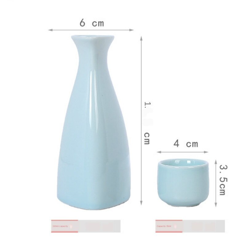 1 Hip Flask 6 Wine Glasses Chinese Traditional Ceramic Tea Wine Set Eco-Friendly Ceramic China (Bar Sets