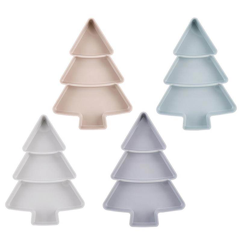 Forme de sapin de noël assiette en plastique plats bol bonbons collations noix graines Fruits secs plateau de petit déjeuner pour la maison cuisine assiettes d'approvisionnement