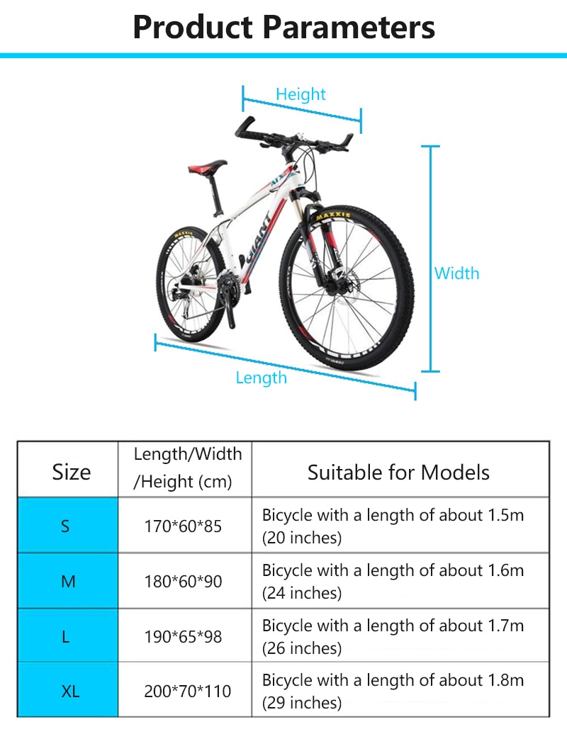 Cykel cykel regndæksel vandtæt kraftigt støvdæksel løbebånd opbevaringstaske cykeltøj cykeltilbehør