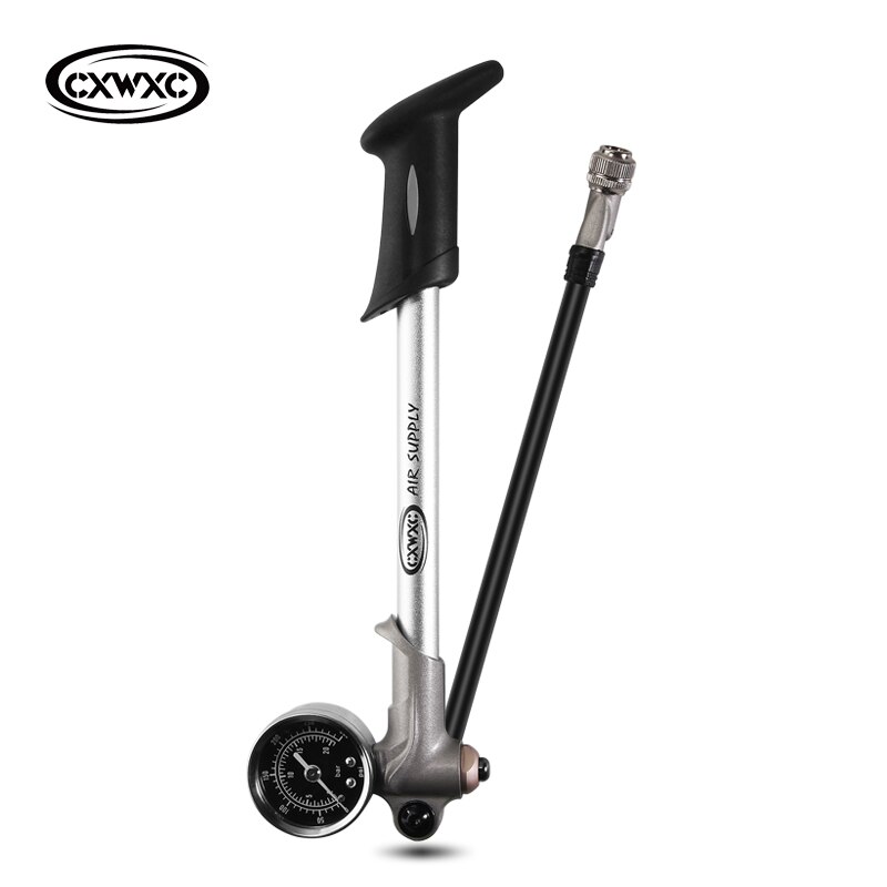 Giyo fietspomp mountainbike schokdemper voorvork hoge druk draagbare pomp luchtvering pomp fietspomp fietsuitrusting: Zilver-giyo