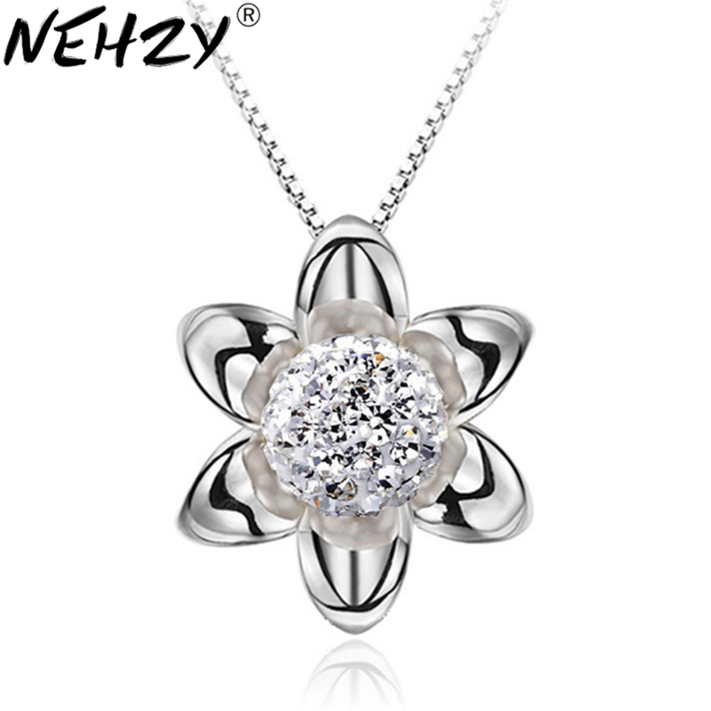 Nehzy 925 sterling sølv kvinde smykker halskæde vedhæng vedhæng blomster solsikke sød prinsesse dejlig 8mm