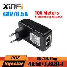 XINFI 48V 0.5A 24W PoE Injector IEEE802.3af PoE Voeding US EU Plug Voor IP Camera/AP /IP Telefoon