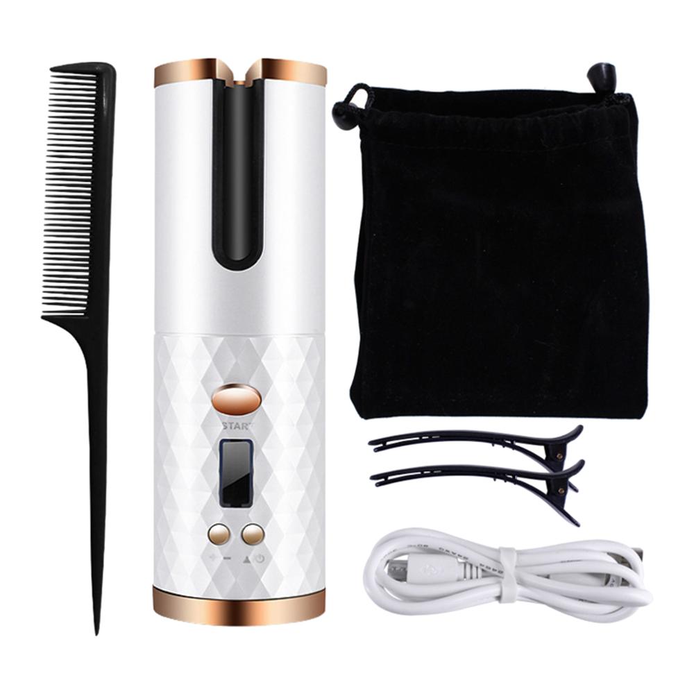 Auto Rotating Hair Curler Cordless Waver Curling Iron Tool Styler Adjustable Temperature Fast Heating Auto Rotating Hair Curler: 2