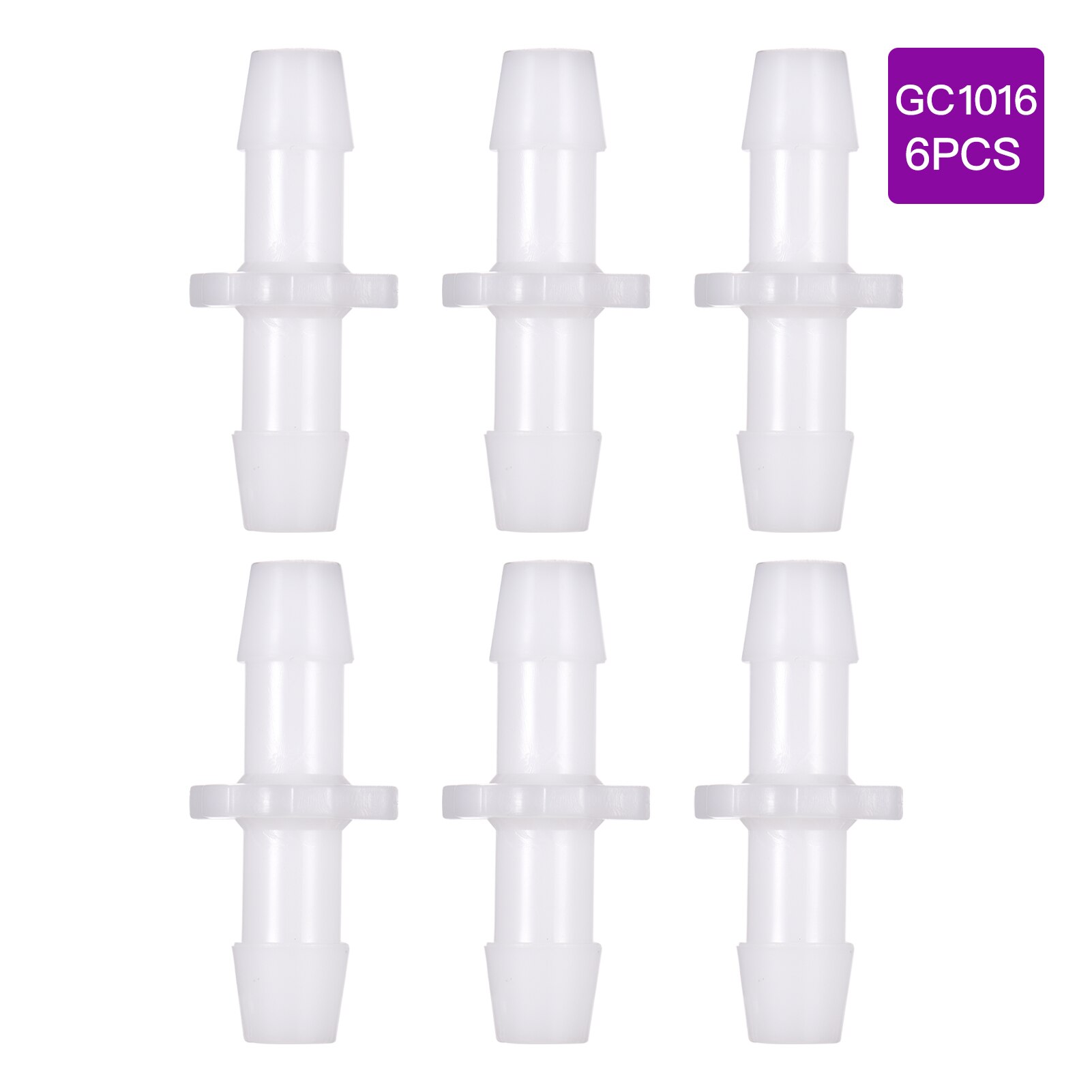 6-Piece Straight Shape Plastic Connector Hose Tube Fitting Water Aquarium Air Tubing Pipe Connectors for Flexible and Silicone: GC1016 6pcs