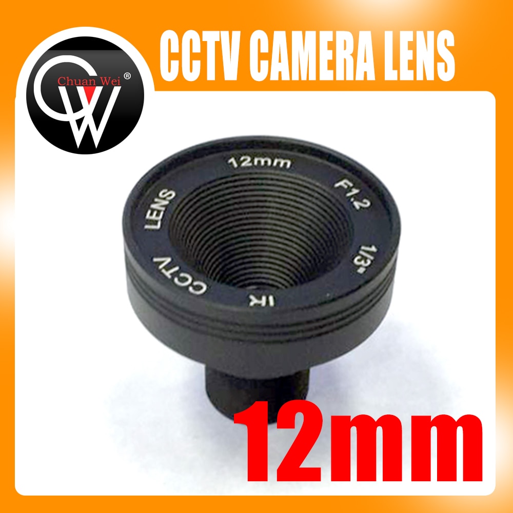 1/3" F1.2 CCTV Fixed Iris IR Infrared 12mm lens M12 Mount Lens For Security CCTV Camera