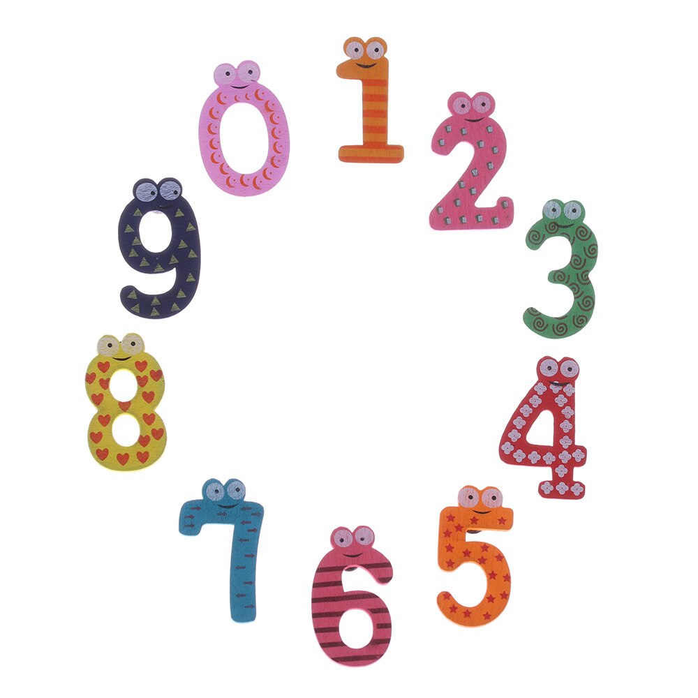 10pcs/set Security Tasteless Baby Number Refrigerator Fridge Magnetic Stick Mathematics Wooden Educational Kids Toys