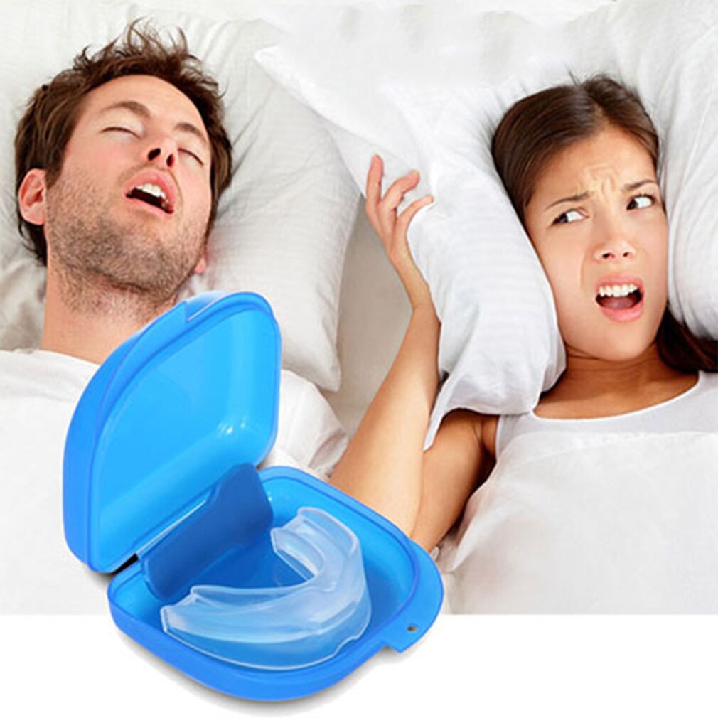 Mundskærm stop tænder slibning anti snorken bruxism med kasse boks søvn hjælp eliminerer snorken sundhedspleje