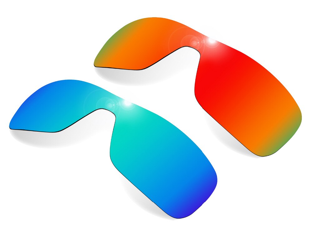 Glintbay 2 stuks gepolariseerde zonnebril vervangende lenzen voor oakley turbine rotor in fire red en ice blue