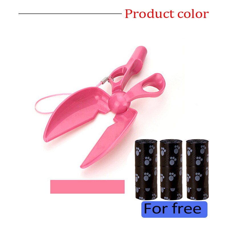 Pet Dog Excrement Shovel Scissors Form Puppy Feces Picker Portable Teddy Use Outdoor Poop Bag Walk Cat Manure Cleaning Supplie: Pink