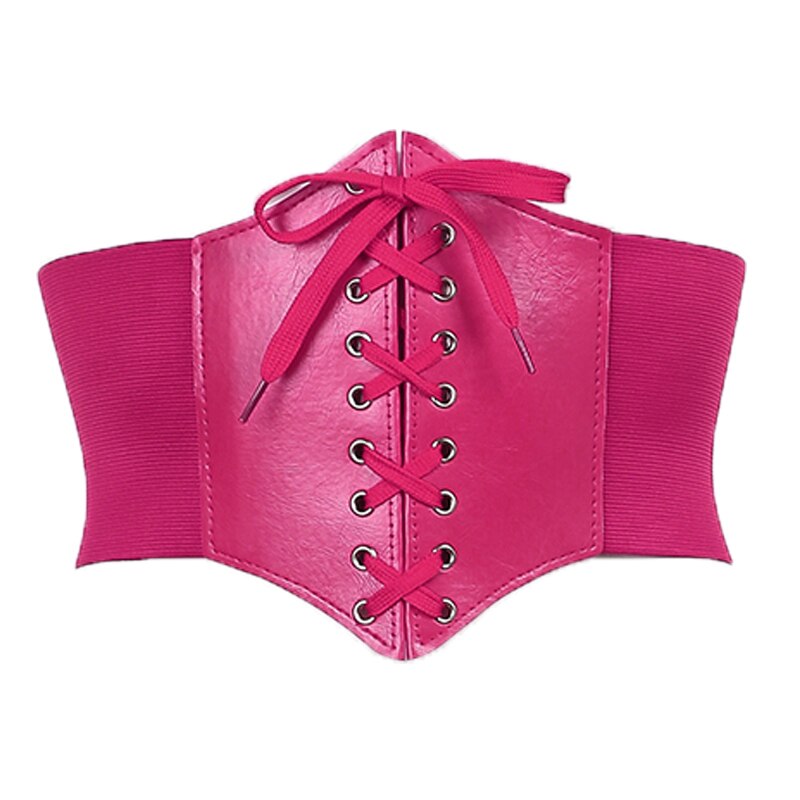 Corsé de cuero PU ancho para adelgazar, cinturón moldeador de cuerpo, cinturón de cintura, debajo del pecho, accesorios de construcción de cuerpo,: Style1 RoseRed