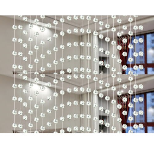 1Pcs Modern Glass String Curtain Room Divider Crystal Beads Door Window Panel Wedding Home Decor